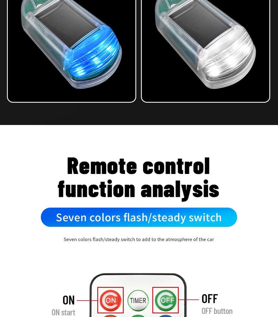 Solar 12-LED Remote Control Truck Roof & Cab Marker Light for F150 & RAM