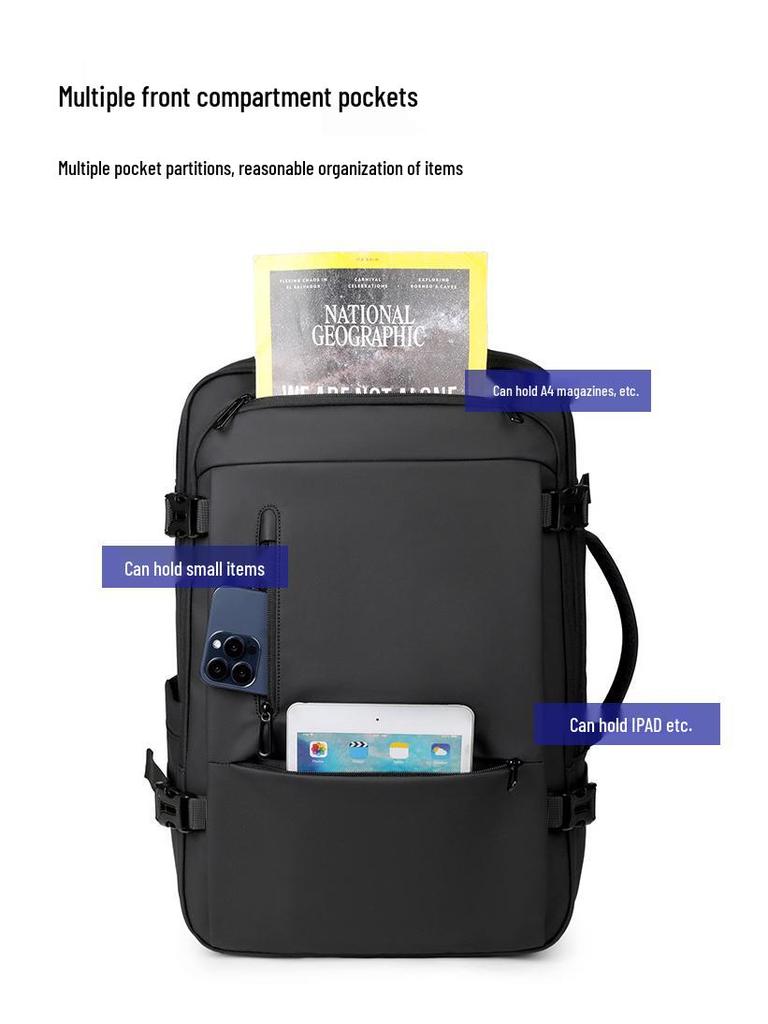 Large Capacity Business Travel Backpack - Multi-Compartment, Water-Resistant Laptop Bag
