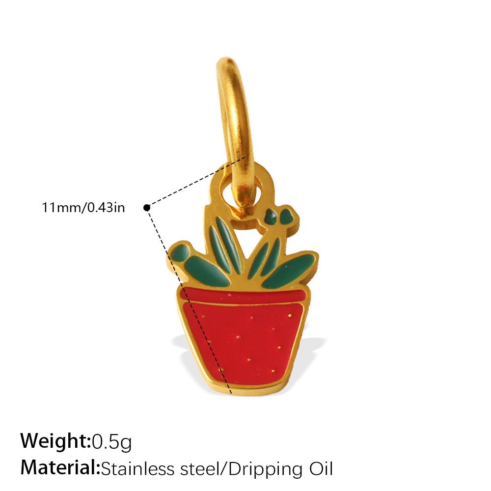 Stainless Steel Cactus Daisy Pendant Charm for DIY Bracelets & Necklaces