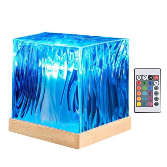 Aurora Projektor Nachtlicht Umgebungsbeleuchtung mit Fernbedienung Wiederaufladbar Tragbar Wasserwelleneffekt LED Lampe für Wohnzimmer Party Deko