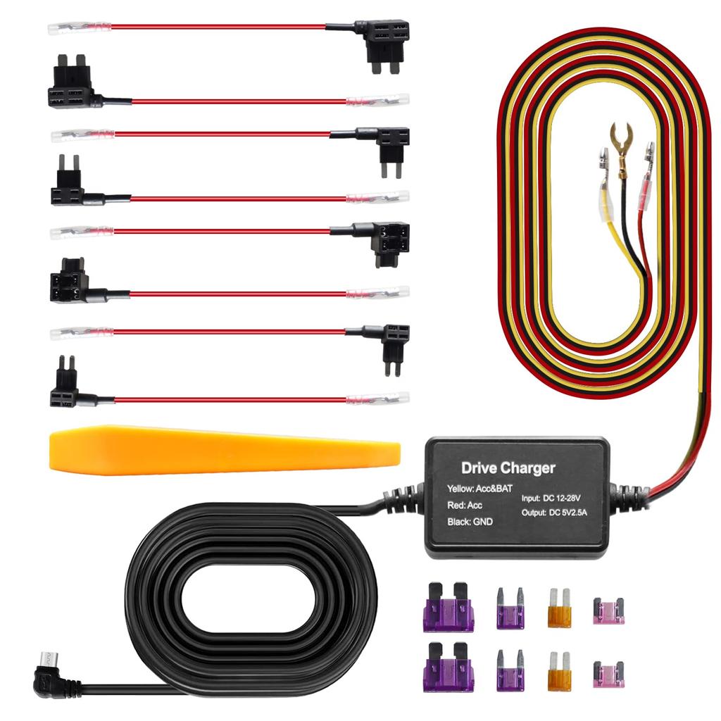 YESHMA Drive Recorder, Direct Connection Power Cable, Micro USB, Micro USB Dash Camera, Power