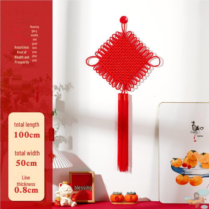 Small Red Chinese Knot Pendant: Good Luck & Wealth Fu Gourd Peace Lover’s Tassel Decoration