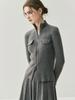2025 Autumn/Winter Women's High Neck Cashmere Cardigan with Double-Head Zipper and Faux Pocket Detailing