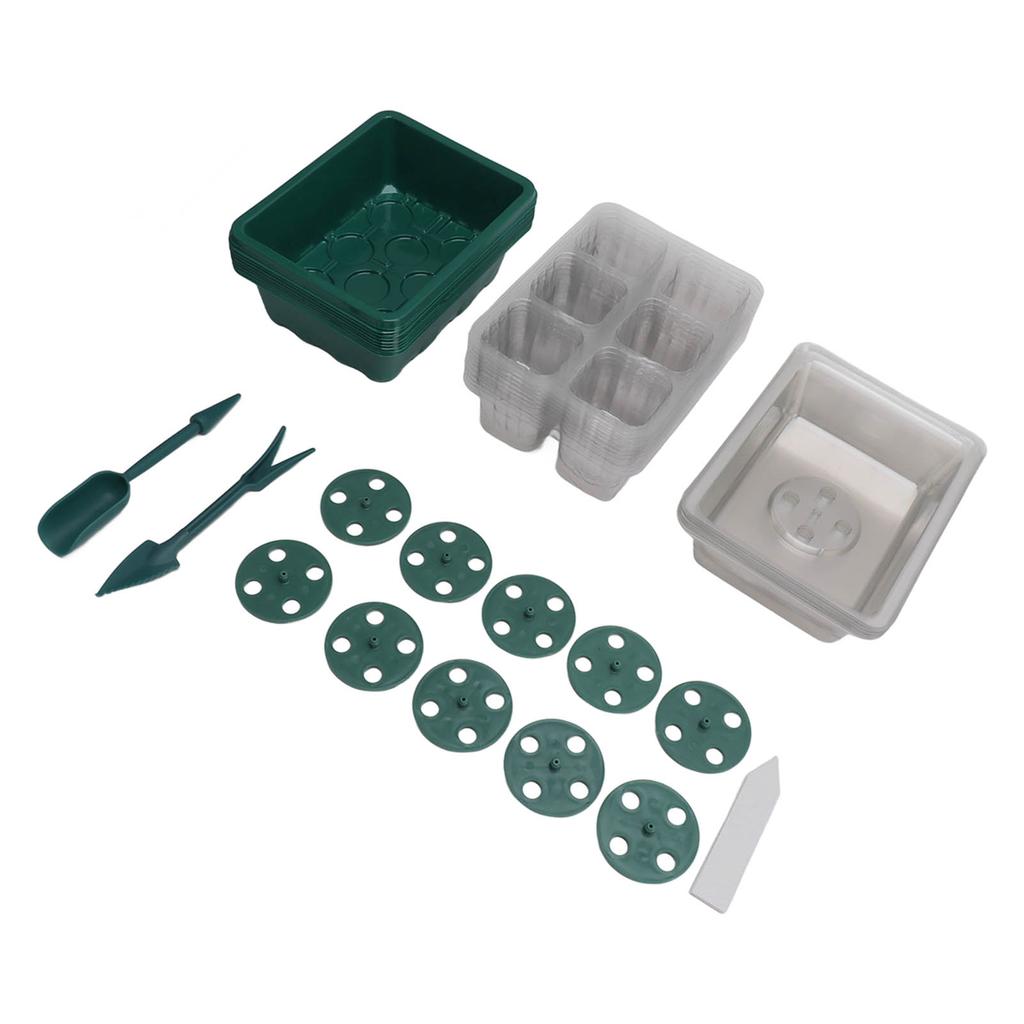 Seed Starter Tray Seedling Tray Plastic Transparent Cover for Gardening Horticulture 6 Holes