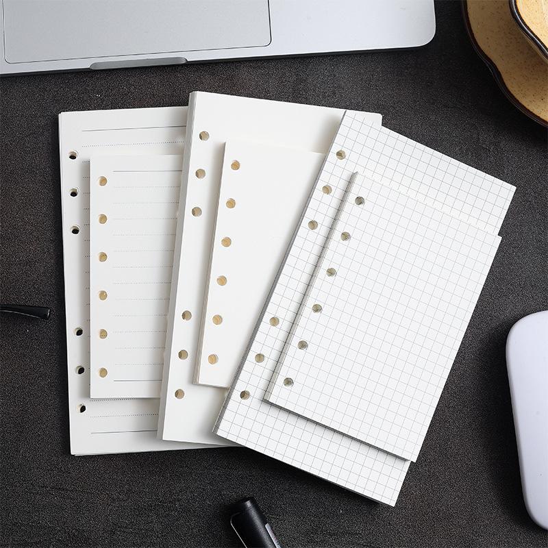A6 A7 M5 Gitter Blankozeile Notizbuch mit losen Blättern Nachfüllpackung Spiralbindung Innenseite Tagebuch Planer Schulbedarf