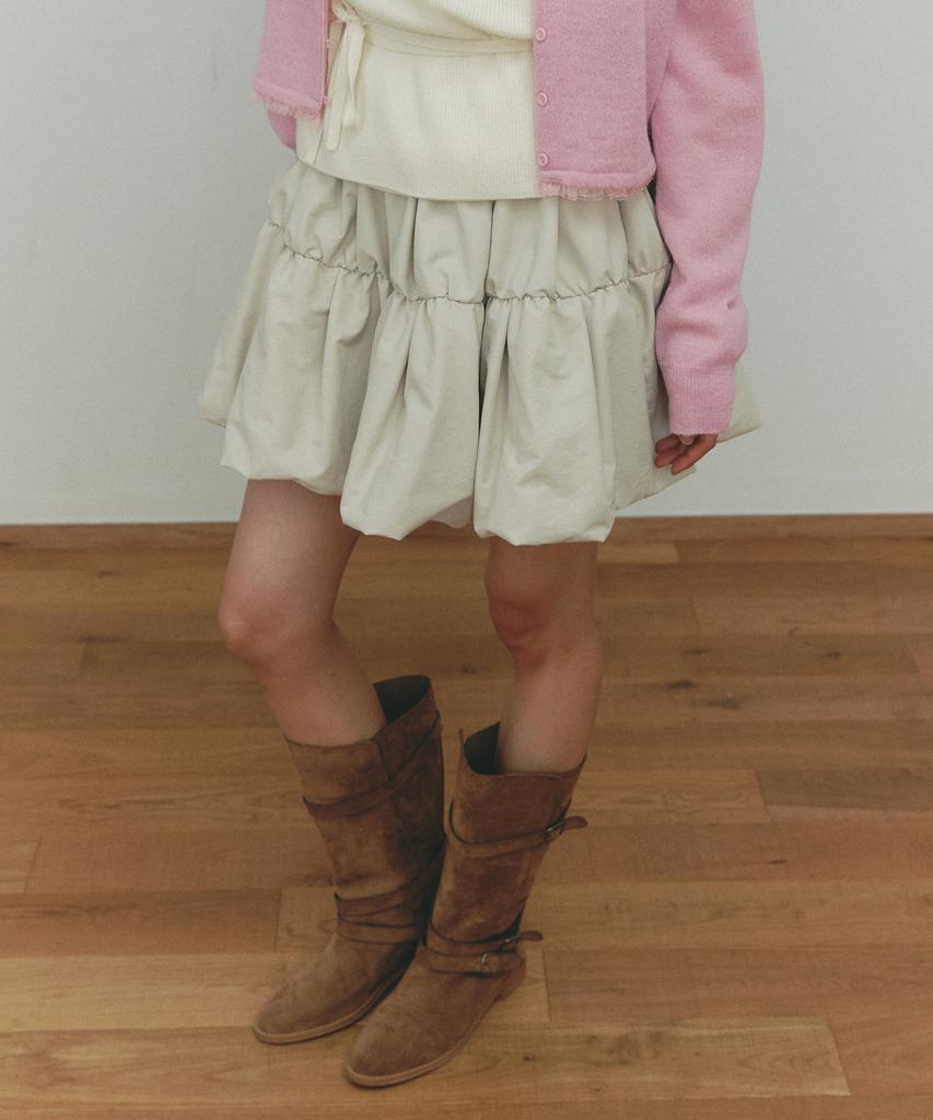 SSEMI Shrring Balloon Mini Skirt(Cr)