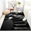 Black Game Turntable Printed Carpet for Bedroom Living Room Bedside Sofa Floor Mat Modern Home Decor Area Rug Large Size