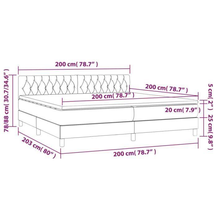 3140885 vidaXL Divan Bed with Mattress Taupe 200x200 Cm Fabric