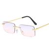 Stylish Latest Rectangle Sun Glasses For Ladies For Gents No Frame Small Sun Glasses Female Male Gafas De Sol Eye Glasses Glasses Shades UV400