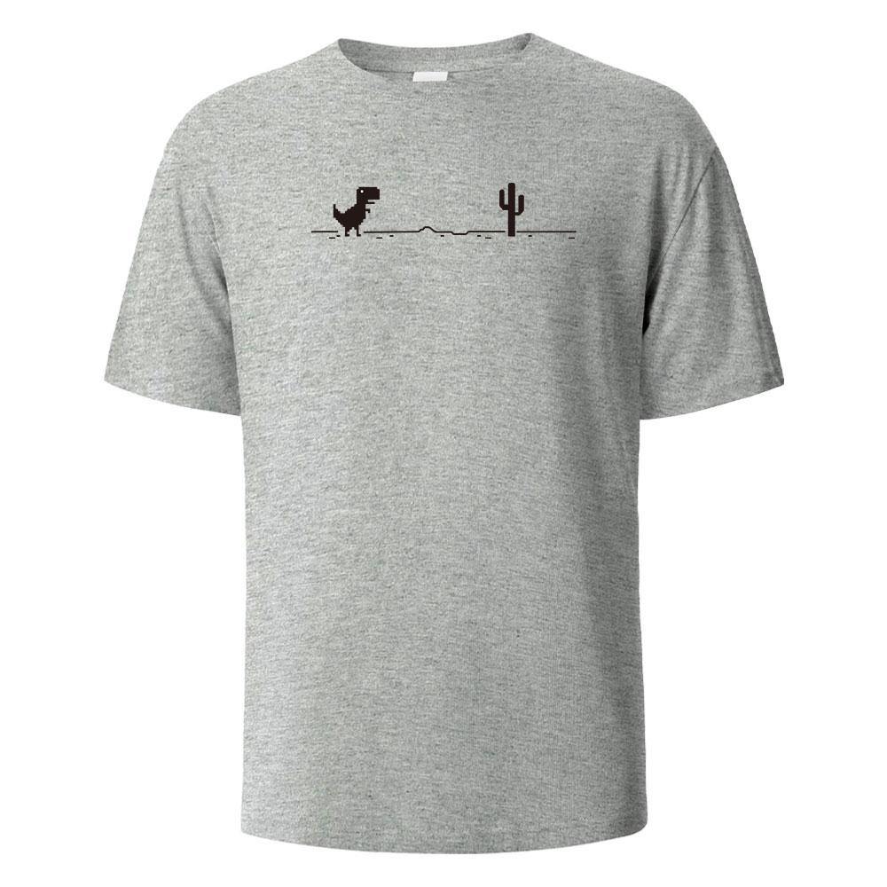Dinosaur Cactus Print TShirt 100 Cotton Summer Tees For Men Women Oversize Casual Tops