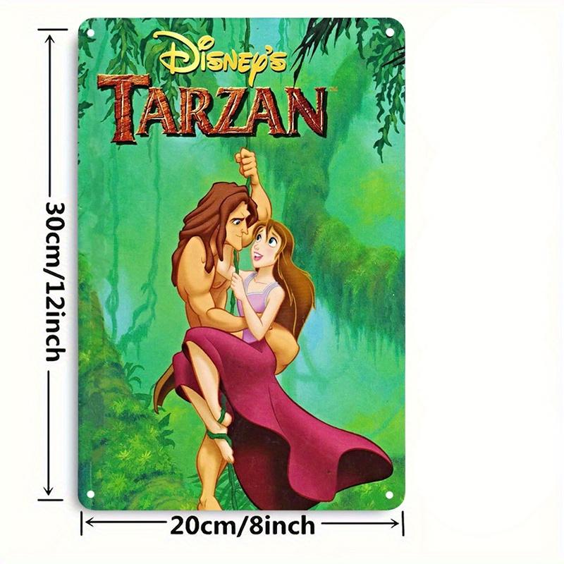 Tarzan & Jane Wall Art - Vintage-Inspired 8x12" Metal Poster Sign, Rustic Home Decor for Living Room, Bedroom, or Office, Easy-t