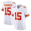 Men 15 Mahomes Red Home Football Jersey  Red Gold Striped Cuff V Neck Short Sleeve Breathable Fan Sports Uniform Family Matching