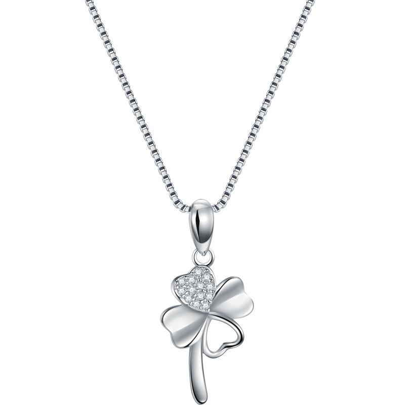 Jewelry Long Four-leaf Clover Classic Diamond Pendant Korean Version Fashion Simple Necklace Ins