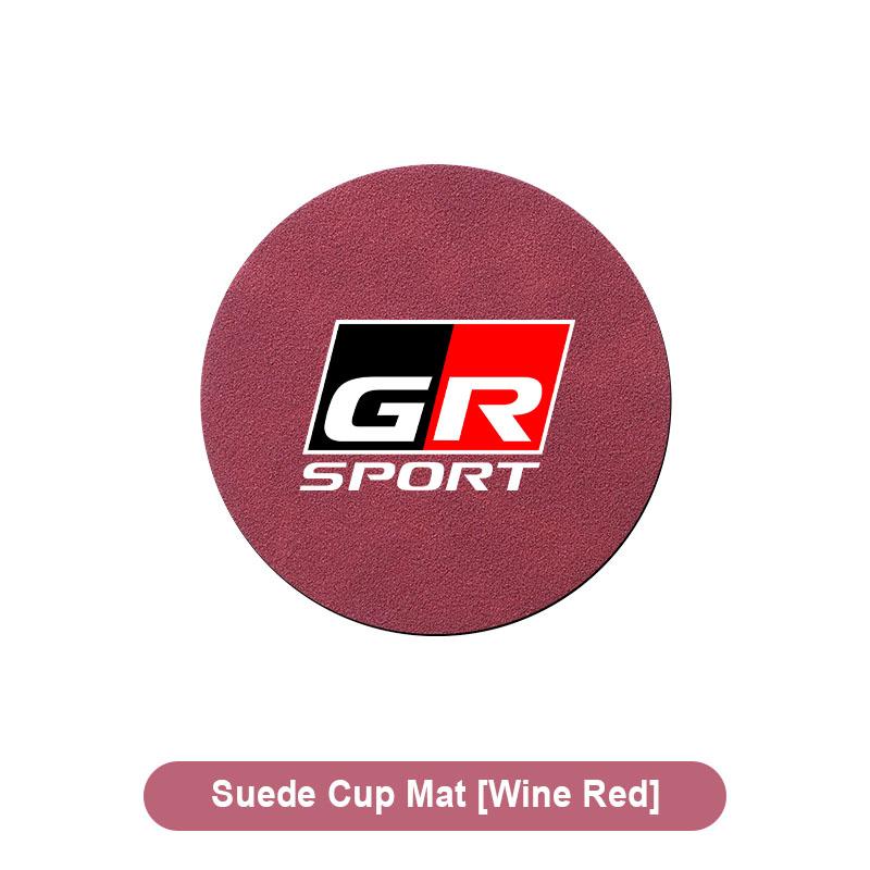 1pcs Suede Car Coaster Mat Water Cup Slots Non-Slip Pad for Toyota Corolla TRD GR Yaris Chr Auris RAV4 Land Cruiser Camry Highlander