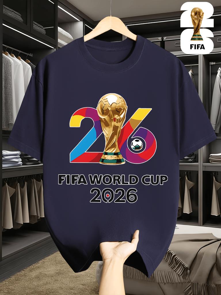 2026 USA-Canadian Cup, FIFA Football-themed Fun Print Men's Short-sleeved T-shirt, Fashionable and Trendy Summer Top, a Must-have for Football Fans,