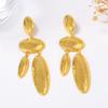 European and American exaggerated atmosphere light luxury cold wind geometric oval pendant earrings retro alloy versatile earrings