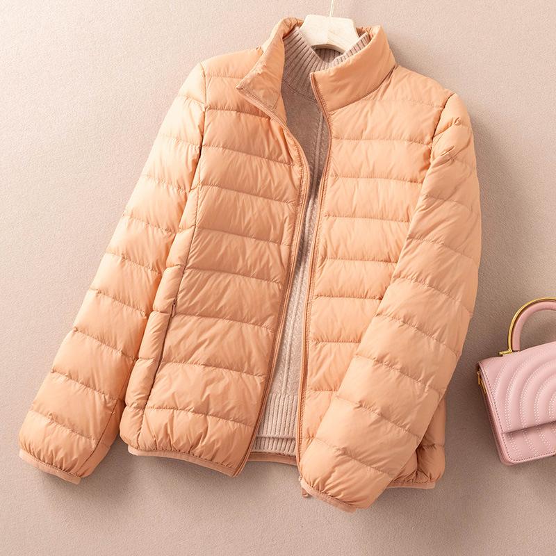 Light Down Jacket Women's New Autumn and Winter Down Duck Down Jacket Japanese and Korean Stand-up Collar Women's Down Jacket