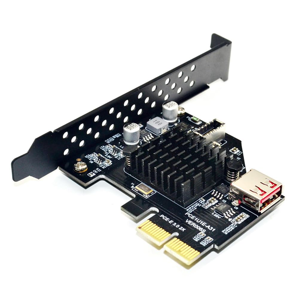 NFHK USB 3.1 Front Panel Socket USB 2.0 - PCI-E Express Card Adapter for Motherboards