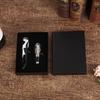 Jiuyou 4-Piece Stainless Steel Wine Tools: Waiter's Corkscrew, Pourer, Corkscrew Set in Gift Box.
