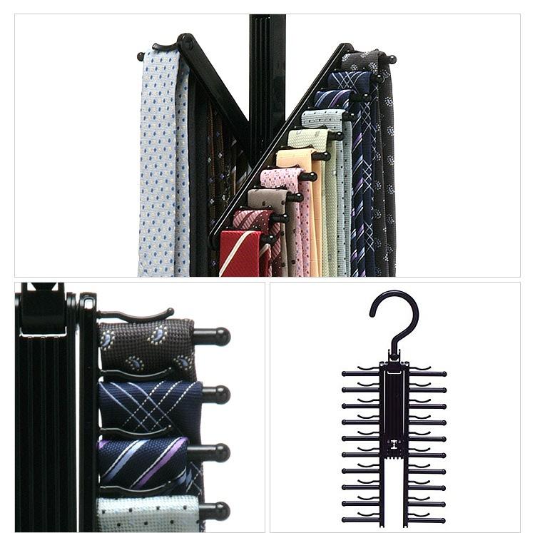 20row Tie Hanger Belt Storage Rack Men's Tie Adjustable Rack Closet Holder Household Organizer Racks