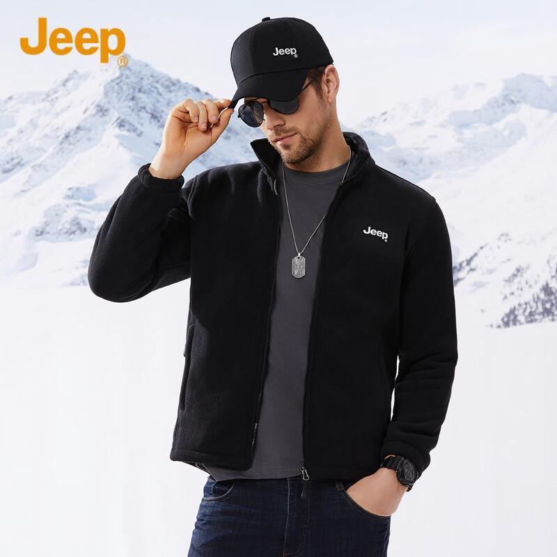 JEEP Men s Thermal Stand Collar Fleece Jacket 3XL