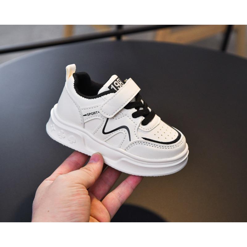Autumn New Arrivals Children's Leather Sneakers, Boys' Sports Shoes, Korean-Style Soft-Sole Girls' White Sneakers.