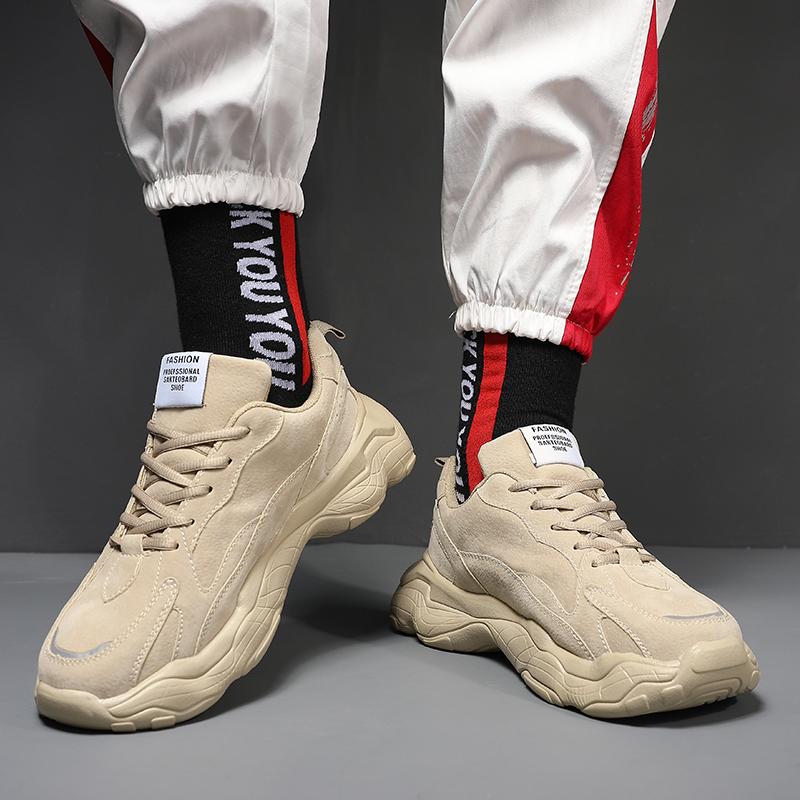 Trend Men's Sneakers Platform Sport Walking Shoes Male High Quality Street Athletic Sneakers Anti Slip Wear-Resistant Soles Comf