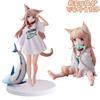 New Anime Cute Doll Sakura Soybean My Cat Is A Kawaii Girl Figure Sit And Eat Fish/Standing Figure Model PVC Collection Toy Gift