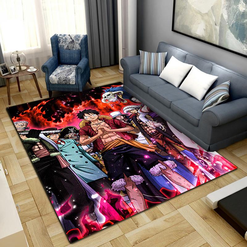One Piece Anime Puzzle Washable Non-Slip Rug Carpet Larget Floor Mat Bedroom Home Decor LXR176