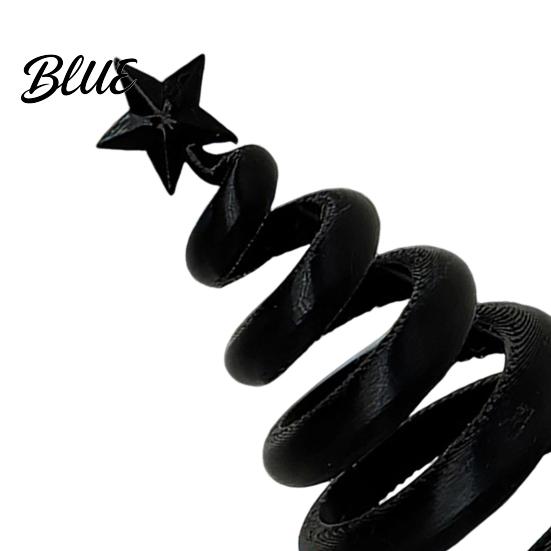 Desktop Art for Christmas Party 3D Printed Spiral Twisted Tree Figurine with Star Top Mini Nordic Style Seasonal Table Centerpiece Tabletop Ornament,