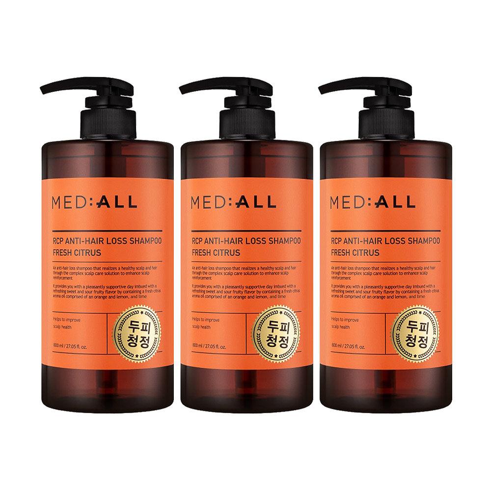 MED:ALL Scalp Cleansing, Hair Loss Relief, Citrus Functional Shampoo 800mlx3