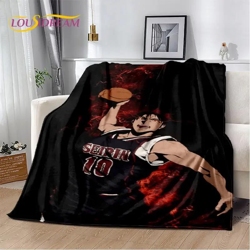 Kuroko'nun Basketbol Anime Karikatür Yumuşak Peluş Battaniye, Flanel Battaniye Oturma Odası Yatak Odası Yatak Kanepe Piknik Koyu için Battaniye