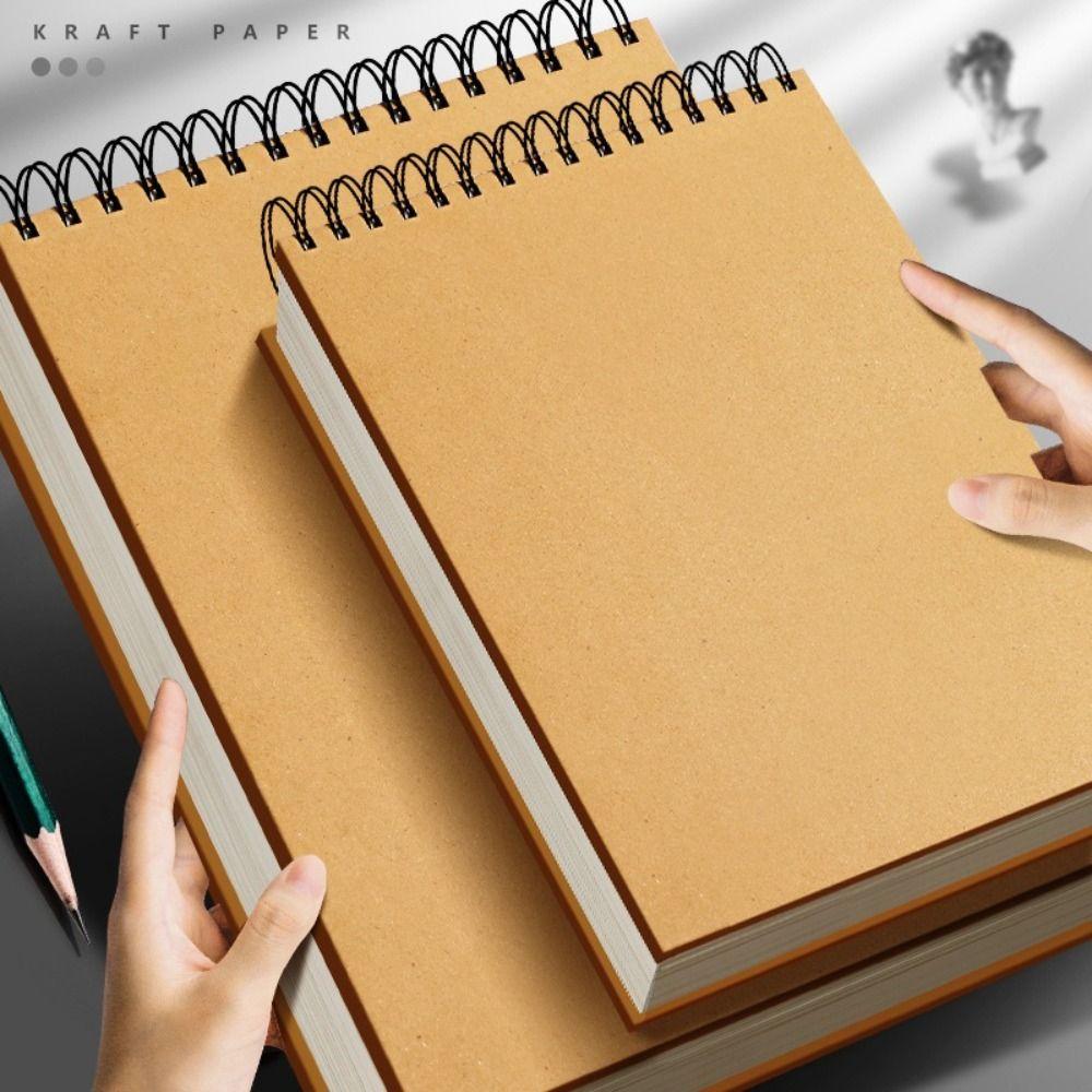 Flip-up Art Sketchbook Kraft Paper Spiral Notebook Simple Blank Painting Paper Art Student