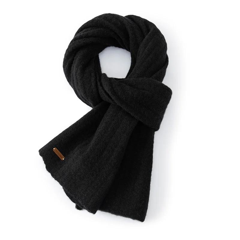 Women 100% Pure Cashmere Knit Scarf Textured Pattern Winter Warm Soft Cozy Fashion Casual Neck Warmer Cold Weather Accessory