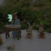 4pc Piano Playing, Flower Fairy and Rabbit Playing Music, Easter Decoration Sculpture Ornaments, Holiday Garden Scene Decoration