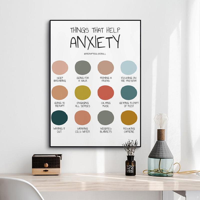 Angst Aquarell Psychologe Geschenk Psychologische Selbsthilfe Wandkunst Leinwand Malerei Poster und Drucke Bilder Klinik Dekor