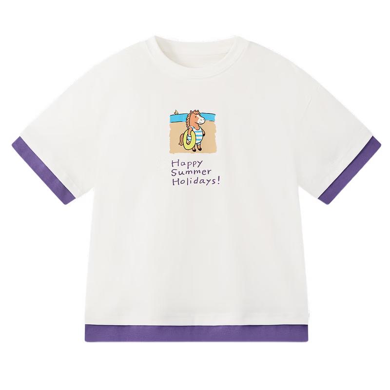 MQD Boy's Color-Block Cuff Cotton T-Shirt