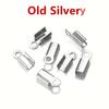 98pcs/Lot Cove Clasps Cord End Caps String Ribbon Leather Clip Tip Fold Crimp Bead Connectors For Jewelry Making DIY Supplies
