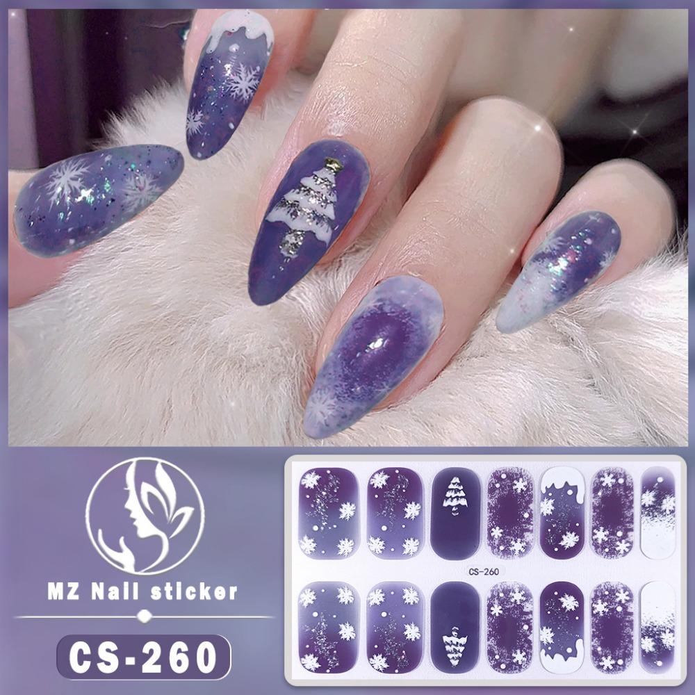 New waterproof no-bake gel nail polish film full sticker New Year's nail art film paper nail film paper patch