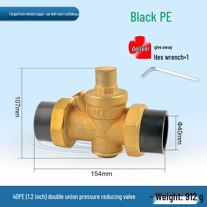 Water Pipe Pressure Reducing Valve for Home Heaters - PPR20/25/32, 4-Point PE Fitting