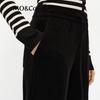MO&Co. Brushed High-Waist Straight-Leg Drawstring Pants
