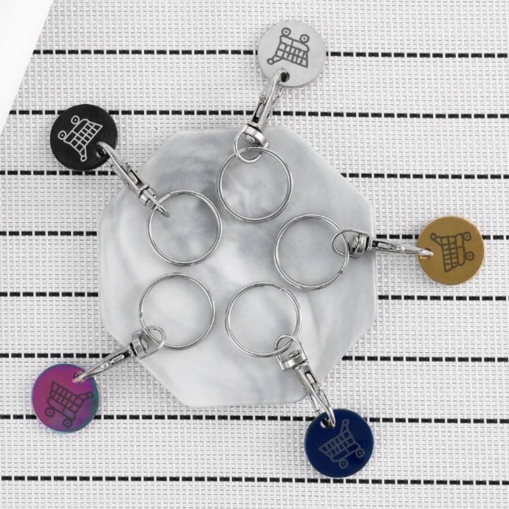 Metal Cart Key Key Chain Removable Key Ring Multi-Purpose Trolley Keychain  Supermarket Use