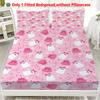 1 Pink Ghost Pattern Digital Printed Frosted Fitted Sheet,bedroom Printed Bed cover,bedding(No Pillowcase)