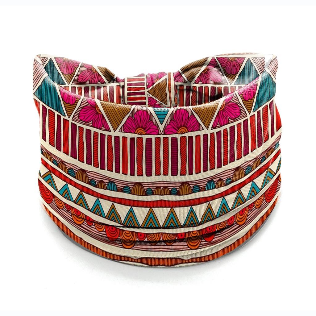 European American Women's Hair Band African Print Pattern Wide Edge Elastic Knot Sports Yoga Headband Women's Headwear Hair