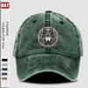 pc Round Badge with a Wolf Head Style Printed Hat Casual Hats for Men Hat for Women Classic Breathable Baseball Caps Outdoo