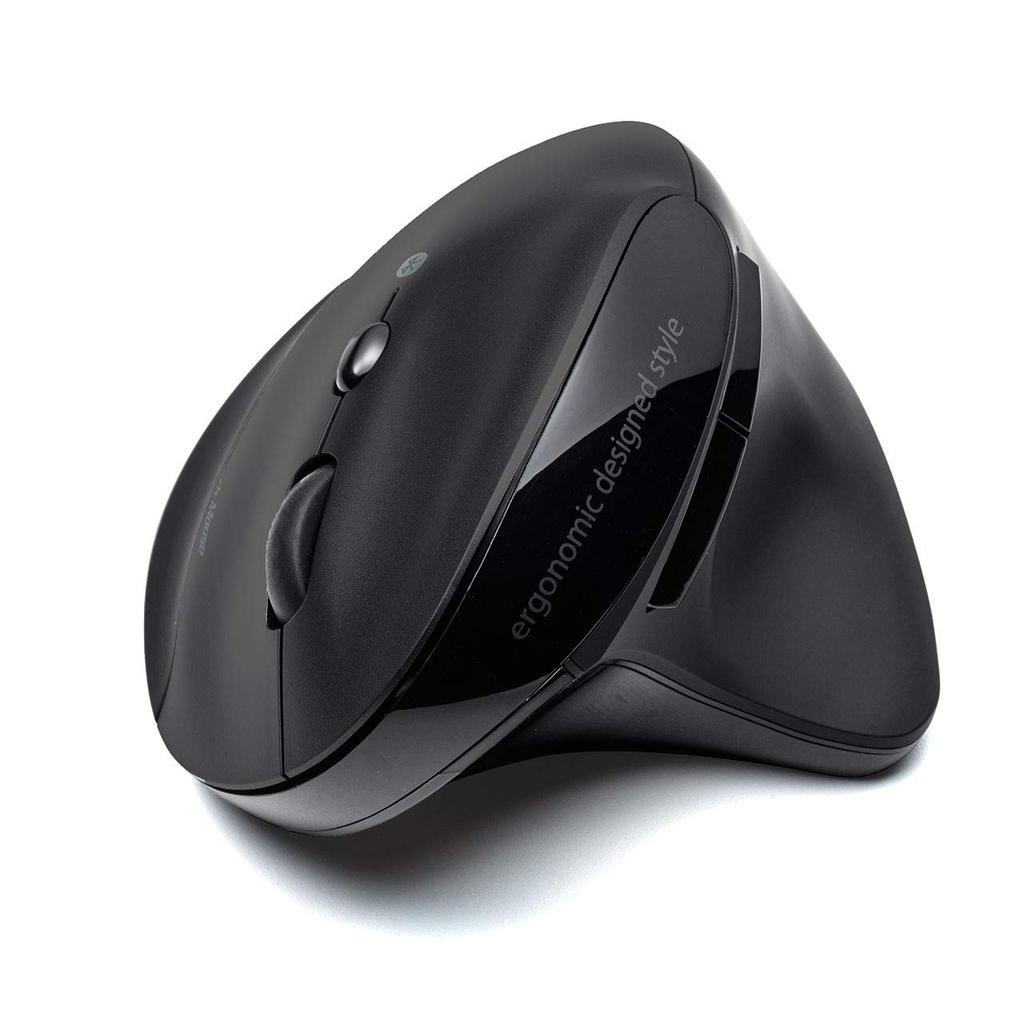 E-Supply Bluetooth Mouse, Ergonomic, Rechargeable, Multi-Pairing, Quiet, Count Switching, Black, EZ4-MABT127