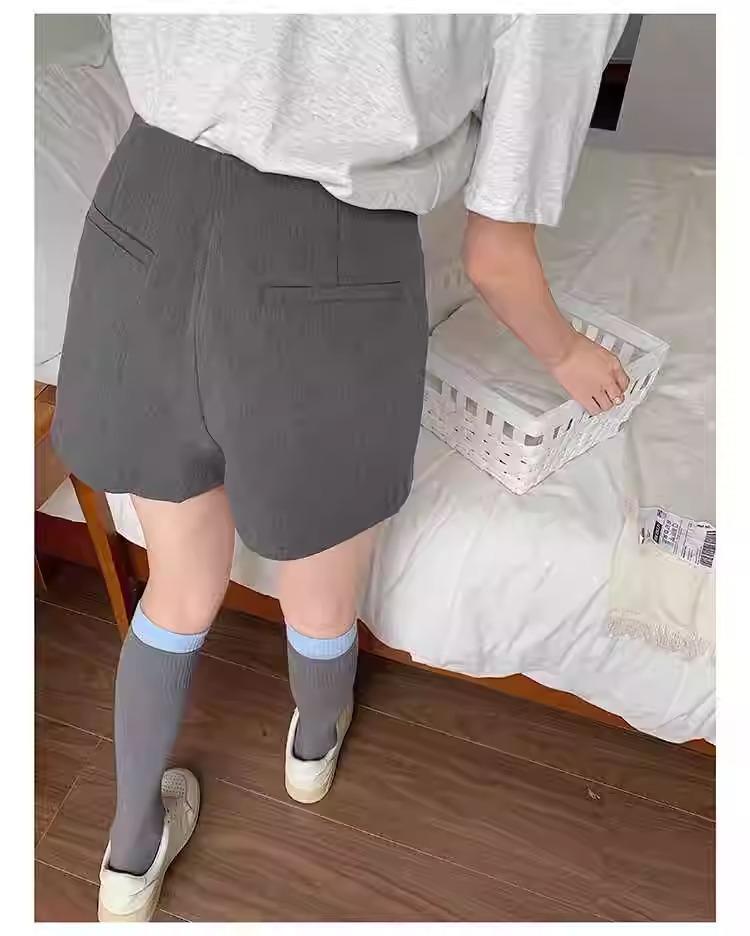 Retro High-Waist Anti-Exposure Bodycon Skirt & Wide-Leg Shorts - Women's Korean Summer Fashion