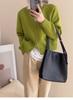 Avocado Green Double Zipper Knit Cardigan Sweater – Slimming, Versatile, Short Outerwear for Women