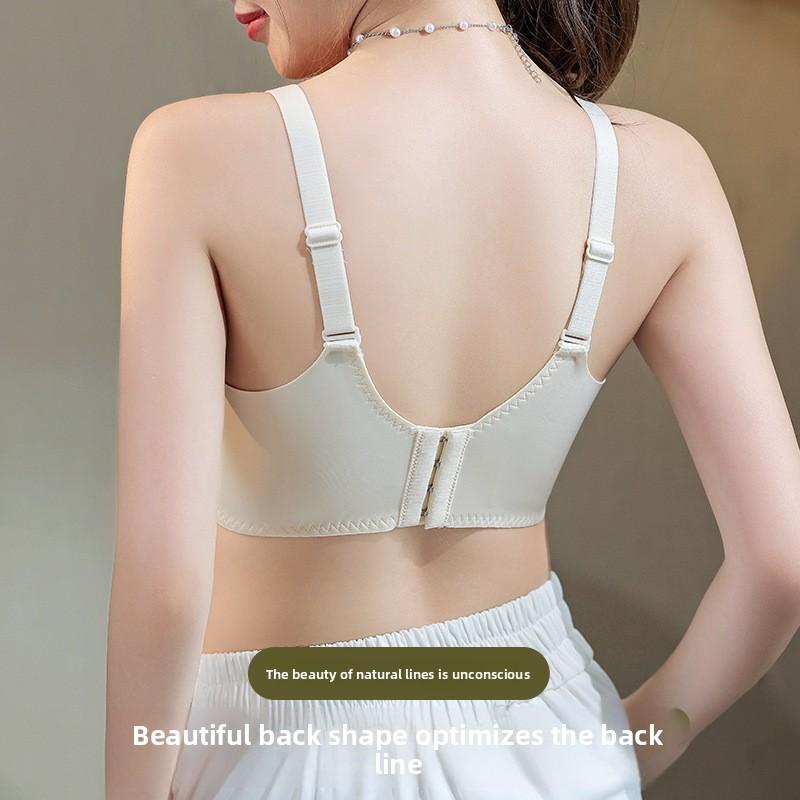 Summer New Lace Bra, Breathable Hole Cup Wireless Minimizer Bra, Sexy Adjustable Side Smoothing Underwear for Large Breasts