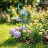 Solar Powered Outdoor Garden Light Decorative Peacock Stake Lamp with Metal Frame and LED Bulb for Yard Patio Lawn Pathway Lighting